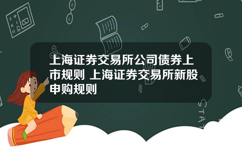 上海证券交易所公司债券上市规则 上海证券交易所新股申购规则